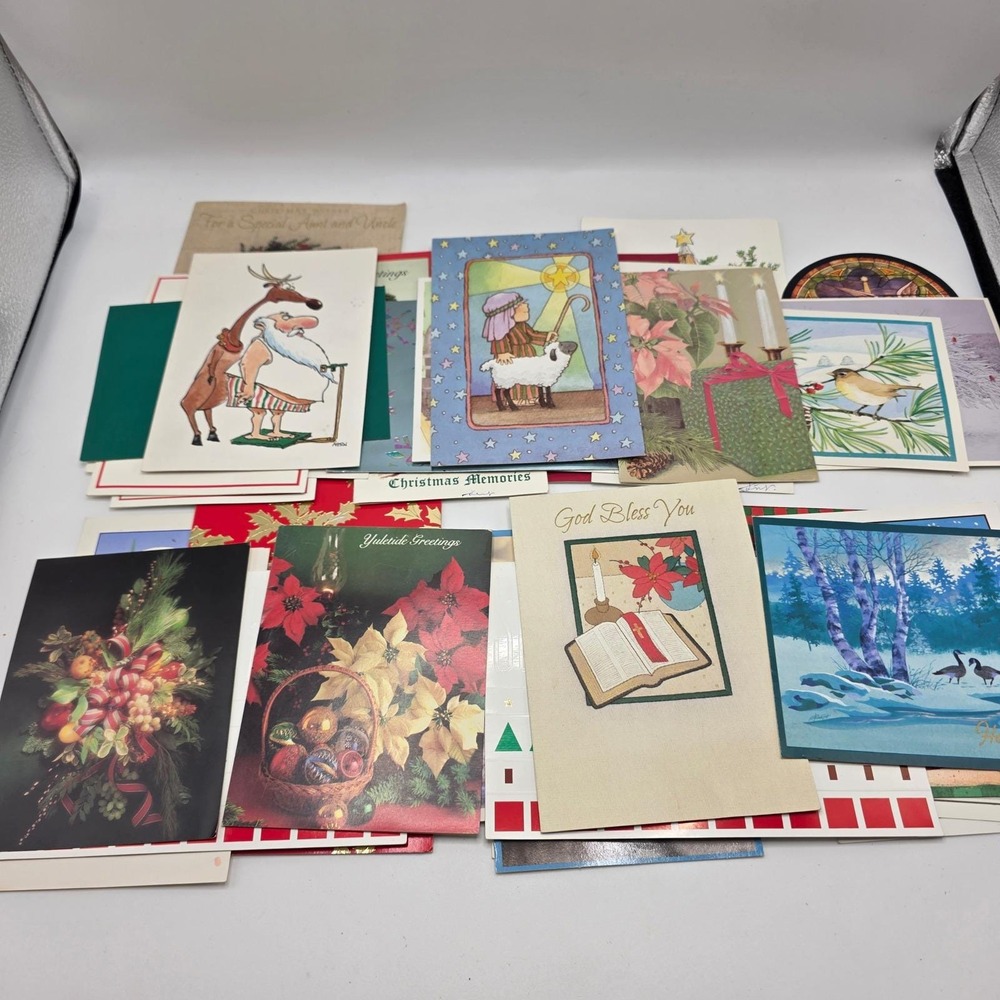 Greeting Cards Mixed Lot Multicolor Embossed Vintage Holiday Junk Journaling